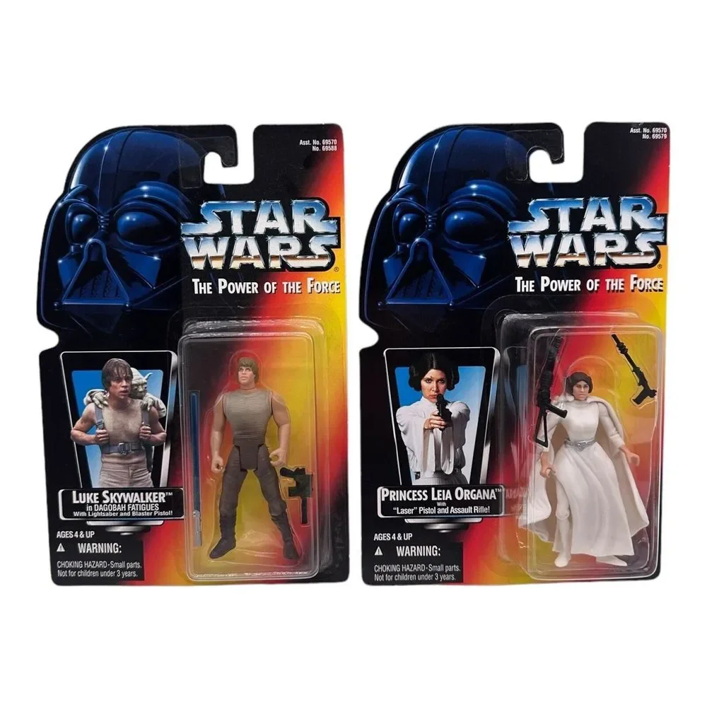 4 VTG Kenner Star Wars POTF Figures Leia Luke Skywalker Han‎ Solo Lando